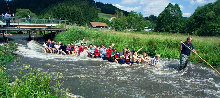 Raft along the Wilde Rodach river